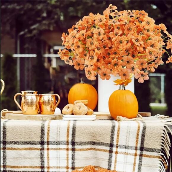 16 Bundles Artificial Fall Flowers No Fade Faux Autumn Plants, Fake - Picture 6 of 7